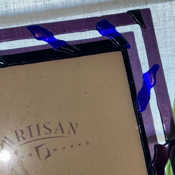 Artisan Glass Works fused glass picture frame designed for an 8" x 10" photo - Picture 5 of 8